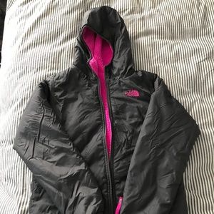 The Northface girls reversible puffer fleece